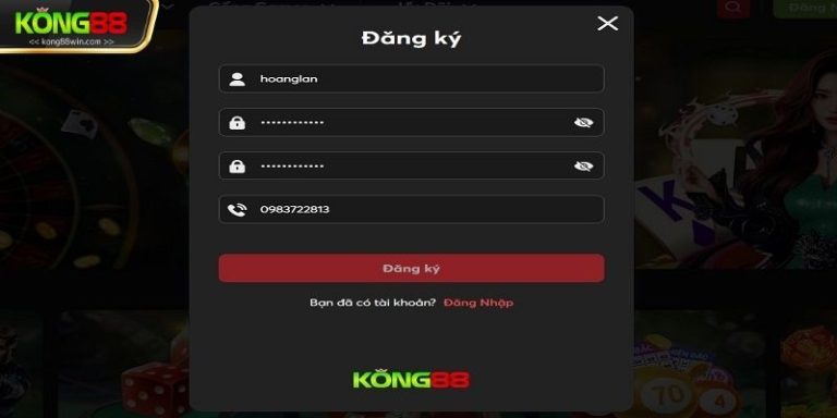 Hướng dẫn cách đăng ký Kong88 cho Newbie